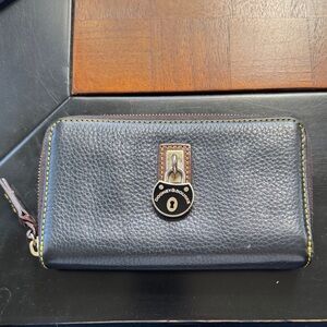 Dooney & Bourke Black Leather Zip Wallet